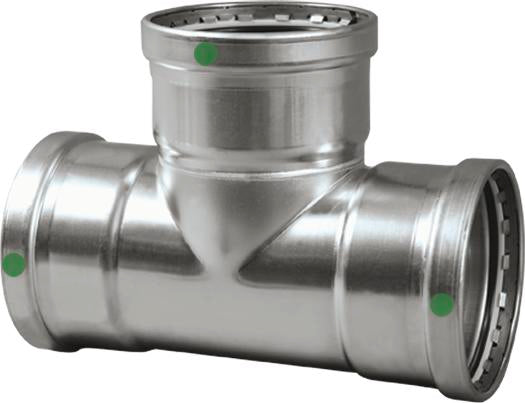 Viega Propress Tee 316 Stainless Steel – 21/2 × 21/2 × 2 | Viega ProPress Stainless System (SKU: 80760)