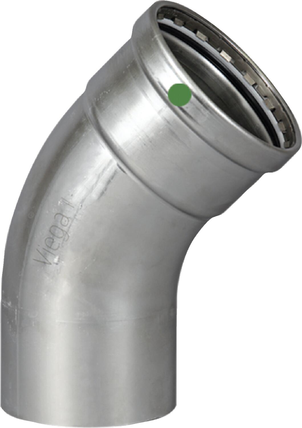 Viega Propress 45° Street Elbow 316 Stainless Steel Ftg (cts): 3 – 3 | Viega ProPress Stainless System (SKU: 80570)