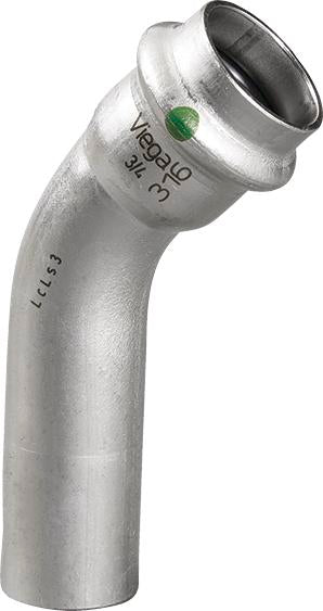 Viega Propress 45° Street Elbow 316 Stainless Steel Ftg (cts): 3/4" – 3/4" | Viega ProPress Stainless System (SKU: 80540)