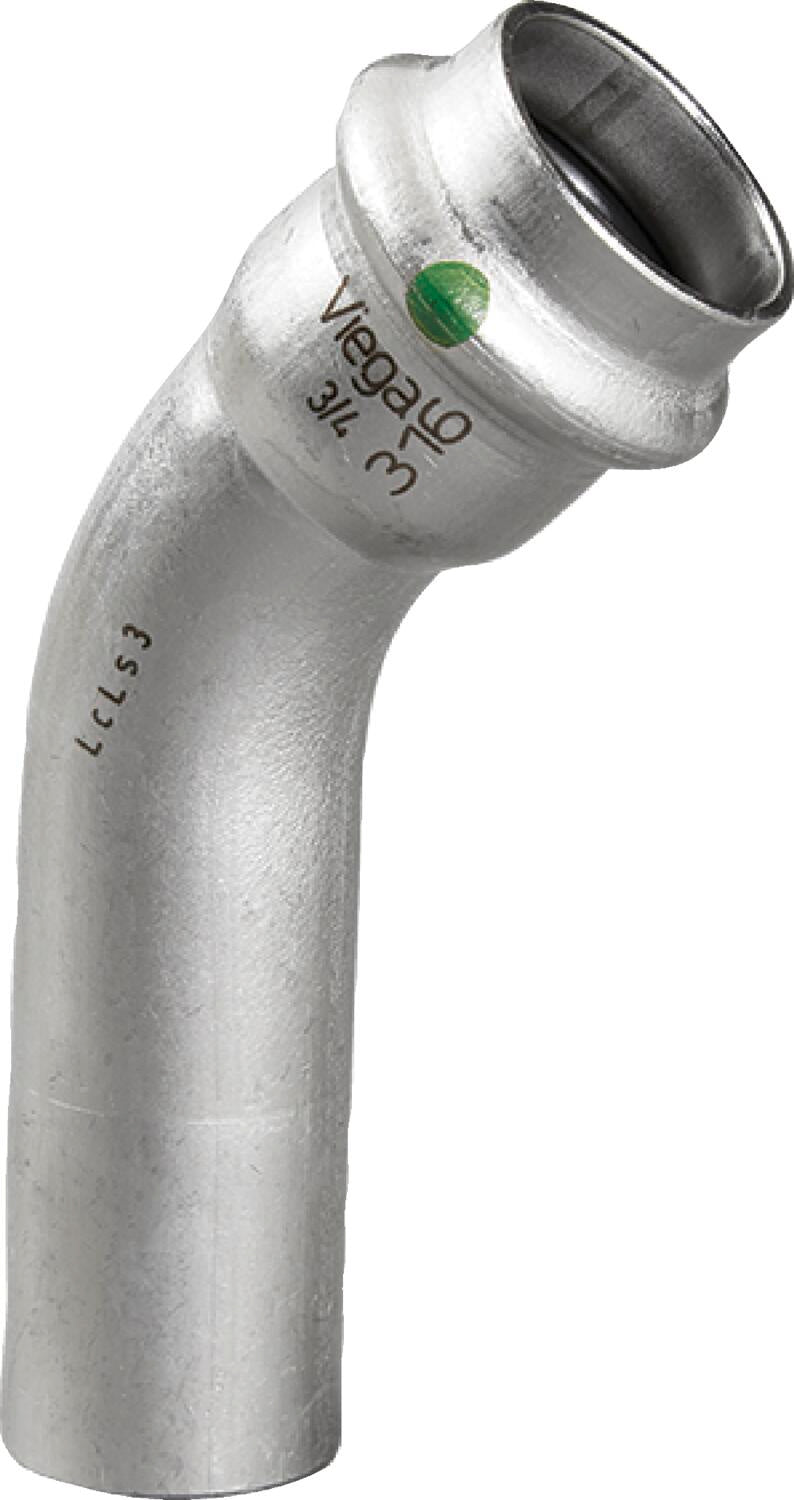 Viega Propress 45° Street Elbow 316 Stainless Steel Ftg (cts): 2 – 2 | Viega ProPress Stainless System (SKU: 80560)