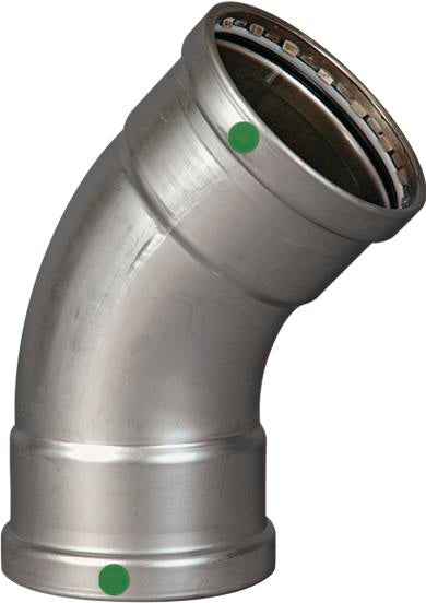 Viega Propress 45° Elbow 316 Stainless Steel – 3 × 3 | Viega ProPress Stainless System (SKU: 80480)