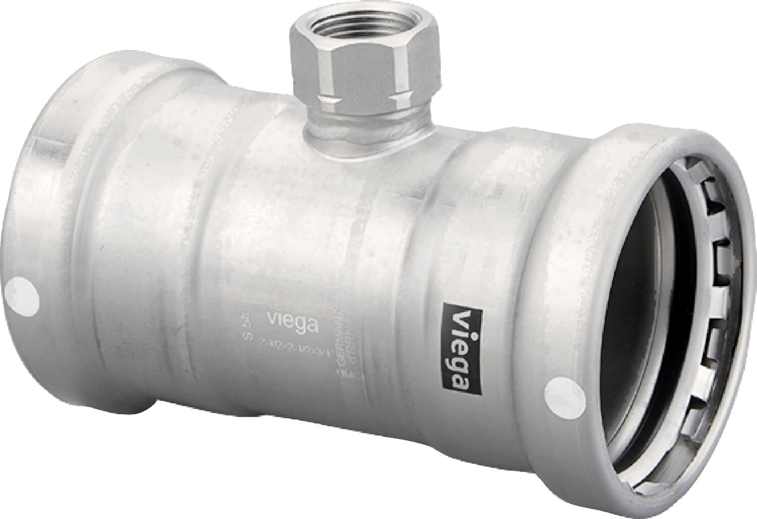 Viega Megapress Tee 304 Stainless Steel Fpt: 3/4" – 3 × 3 | Viega MegaPress System (SKU: 95625)