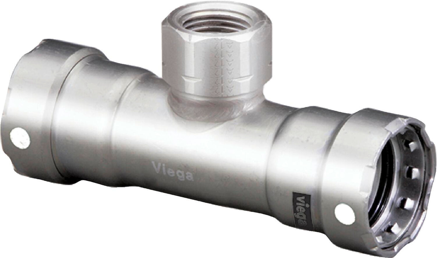 Viega Megapress Tee 304 Stainless Steel Fpt: 3/4" – 1 × 1 | Viega MegaPress System (SKU: 95195)