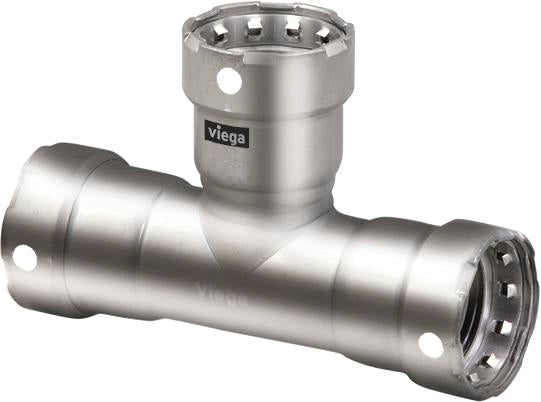 Viega Megapress Tee 304 Stainless Steel – 1/2" × 1/2" × 1/2" | Viega MegaPress System (SKU: 95105)