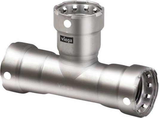 Viega Megapress Tee 316 Stainless Steel – 1 × 1 × 1/2" | Viega MegaPress System (SKU: 91630)