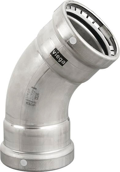 Viega Megapress 45° Elbow 316 Stainless Steel – 4 × 4 | Viega MegaPress System (SKU: 98520)
