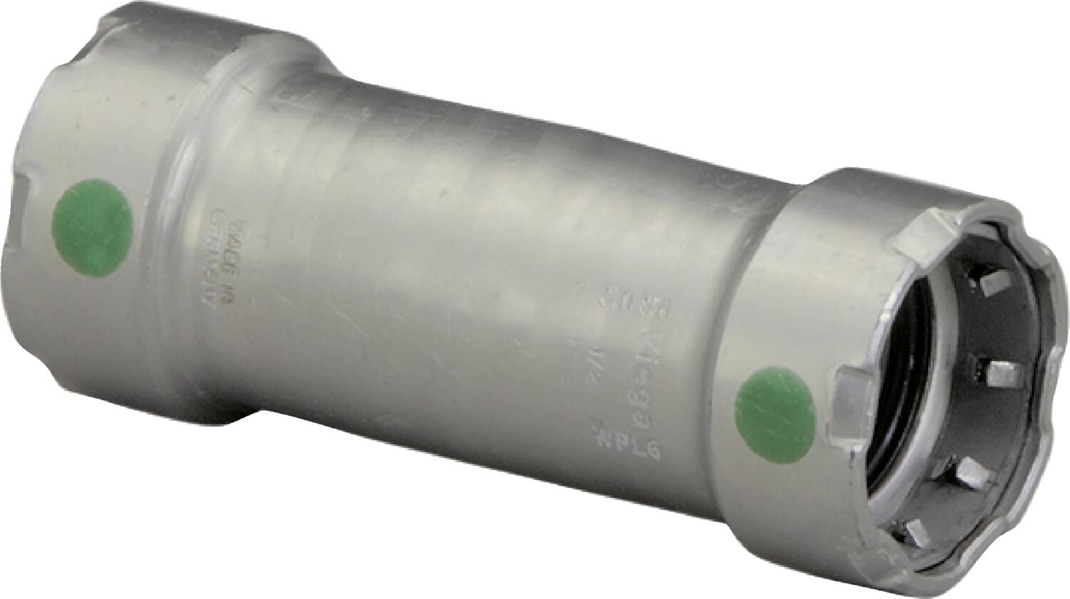 Viega Megapress Extended Coupling Carbon Steel Zinc – Nickel Coating – 1 × 1 | Viega MegaPress System (SKU: 25080)