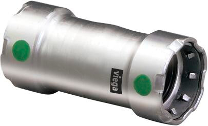 Viega Megapress Coupling 316 Stainless Steel – 1/2" × 1/2" | Viega MegaPress System (SKU: 90310)