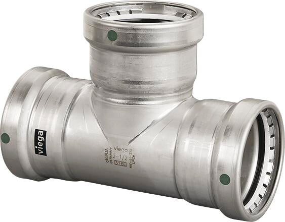 Viega Megapress Tee 316 Stainless Steel – 21/2 × 21/2 × 21/2 | Viega MegaPress System (SKU: 90560)