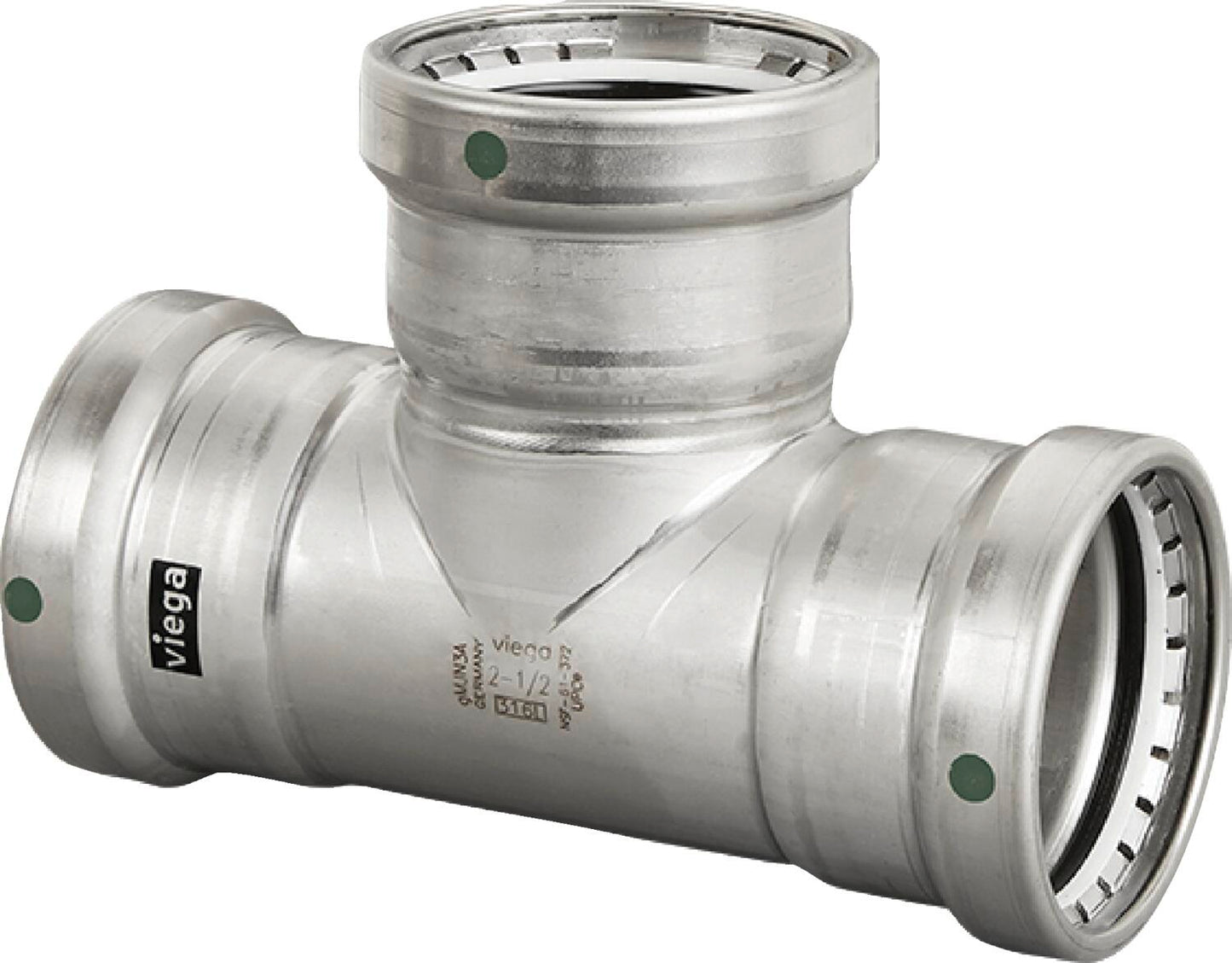 Viega Megapress Tee 316 Stainless Steel – 21/2 × 21/2 × 21/2 | Viega MegaPress System (SKU: 90560)