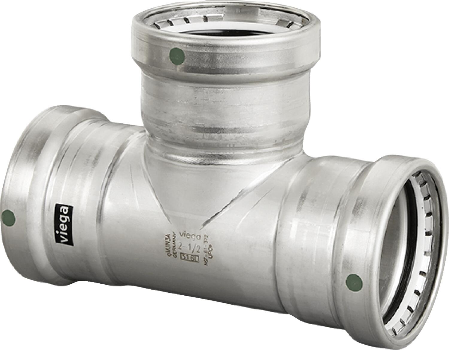 Viega Megapress Tee 316 Stainless Steel – 21/2 × 21/2 × 21/2 | Viega MegaPress System (SKU: 90560)