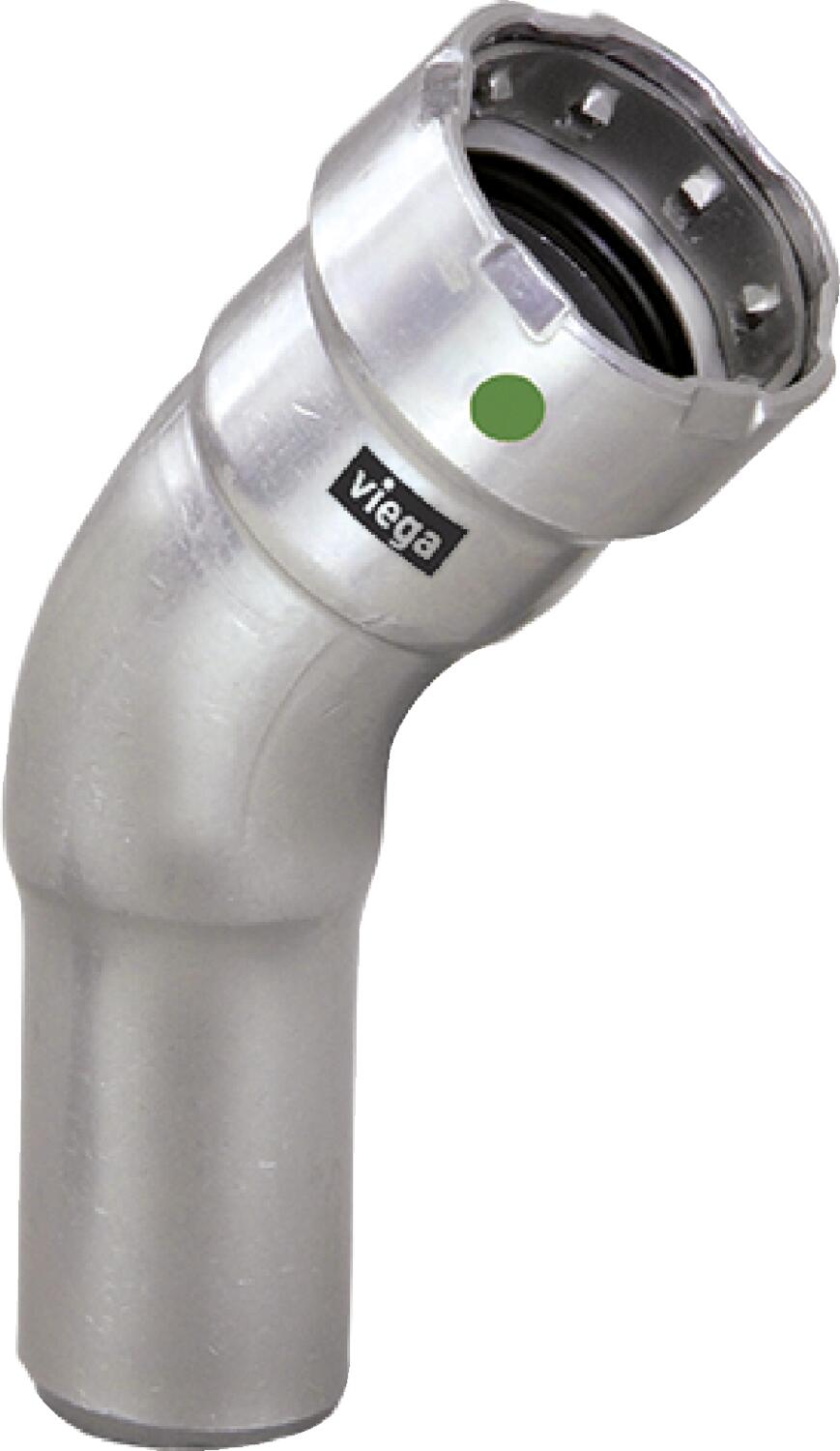 Viega Megapress 45° Street Elbow 316 Stainless Steel Ftg (ips): 1/2" – 1/2" | Viega MegaPress System (SKU: 90080)