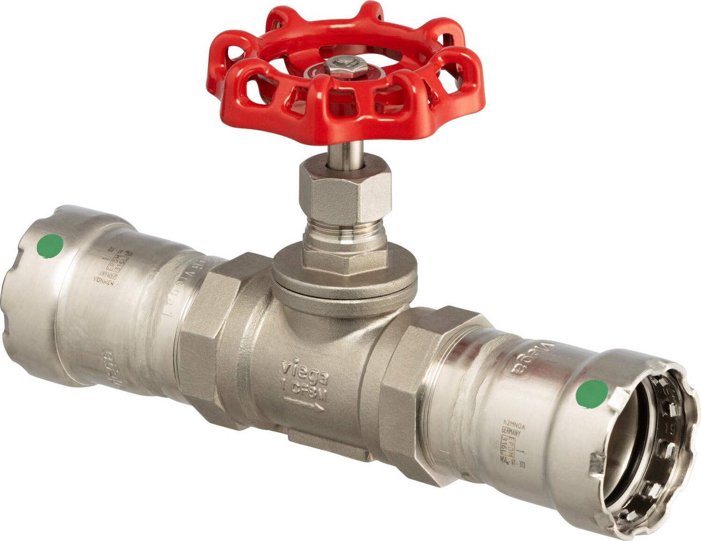 Viega Megapress 316 Globe Valve, Stainless Steel 316, P1: 2; P2: 2 - Innoflo Solutions Inc.