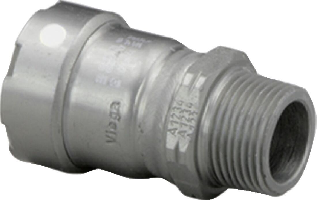 Viega Megapress Adapter Carbon Steel Zinc – Nickel Coating Mpt: 11/2 – 11/2 | Viega MegaPress System (SKU: 84265)