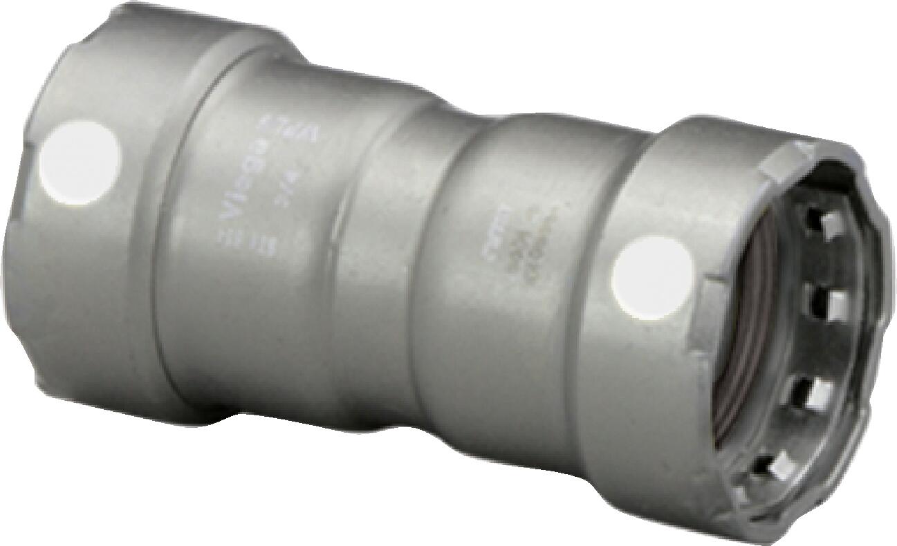 Viega Megapress Coupling Carbon Steel Zinc – Nickel Coating – 1/2" × 1/2" | Viega MegaPress System (SKU: 84215)