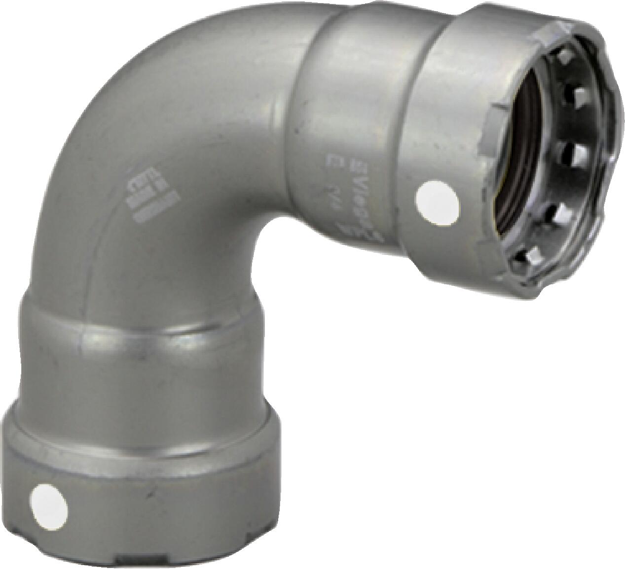 Viega Megapress 90° Elbow Carbon Steel Zinc – Nickel Coating – 11/4 × 11/4 | Viega MegaPress System (SKU: 84320)