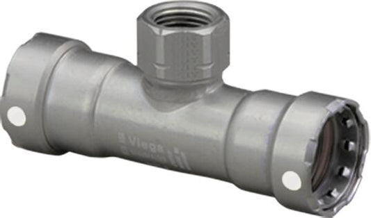 Viega Megapress Tee, Carbon Steel, Zinc-nickel Coating, P1: 1¼; P2: 1¼; Fpt: ¾ - Innoflo Solutions Inc.