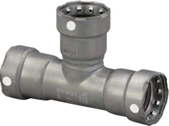 Viega Megapress Tee Carbon Steel Zinc – Nickel Coating – 1/2" × 1/2" × 1/2" | Viega MegaPress System (SKU: 84365)