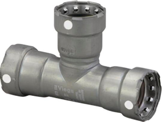 Viega Megapress Tee Carbon Steel Zinc – Nickel Coating – 3/4" × 3/4" × 1/2" | Viega MegaPress System (SKU: 84410)