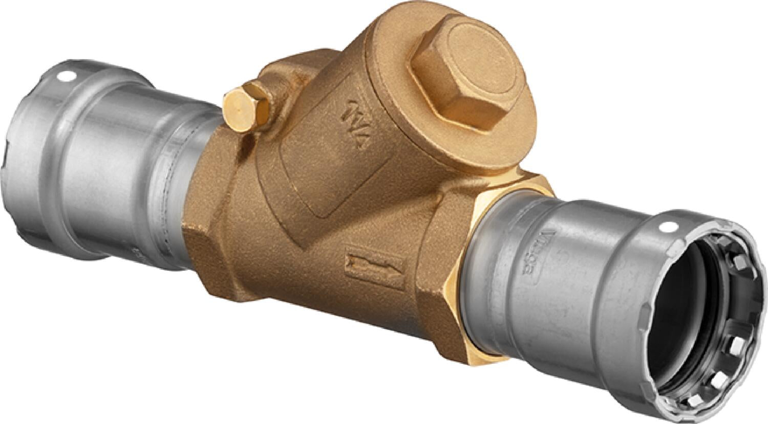 Viega Megapress Fkm Swing Check Valve Brass – 1/2" × 1/2" | Viega MegaPress System (SKU: 87200)