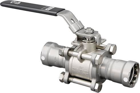 Viega Megapress Fkm 3 – Piece Ball Valve 316 Stainless Steel Valve/carbon Steel Press Ends – 3/4" × 3/4" | Viega MegaPress System (SKU: 86405)