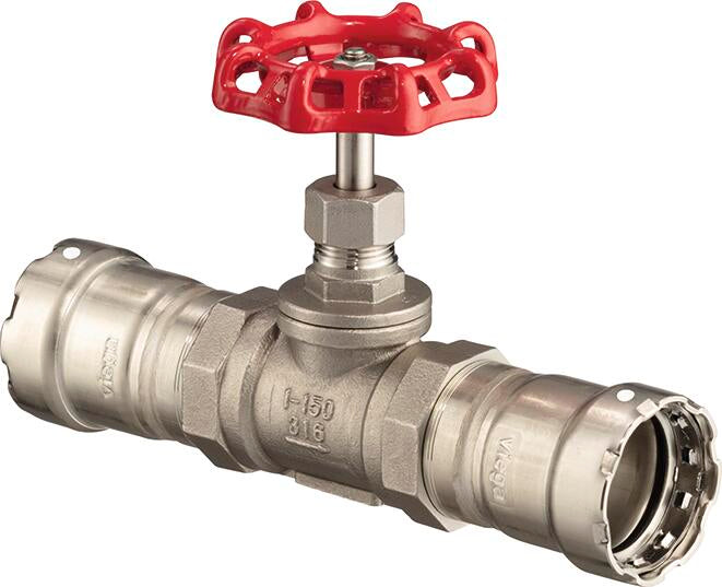 Viega Megapress Fkm Globe Valve, Stainless Steel 316, P1: 2; P2: 2 - Innoflo Solutions Inc.