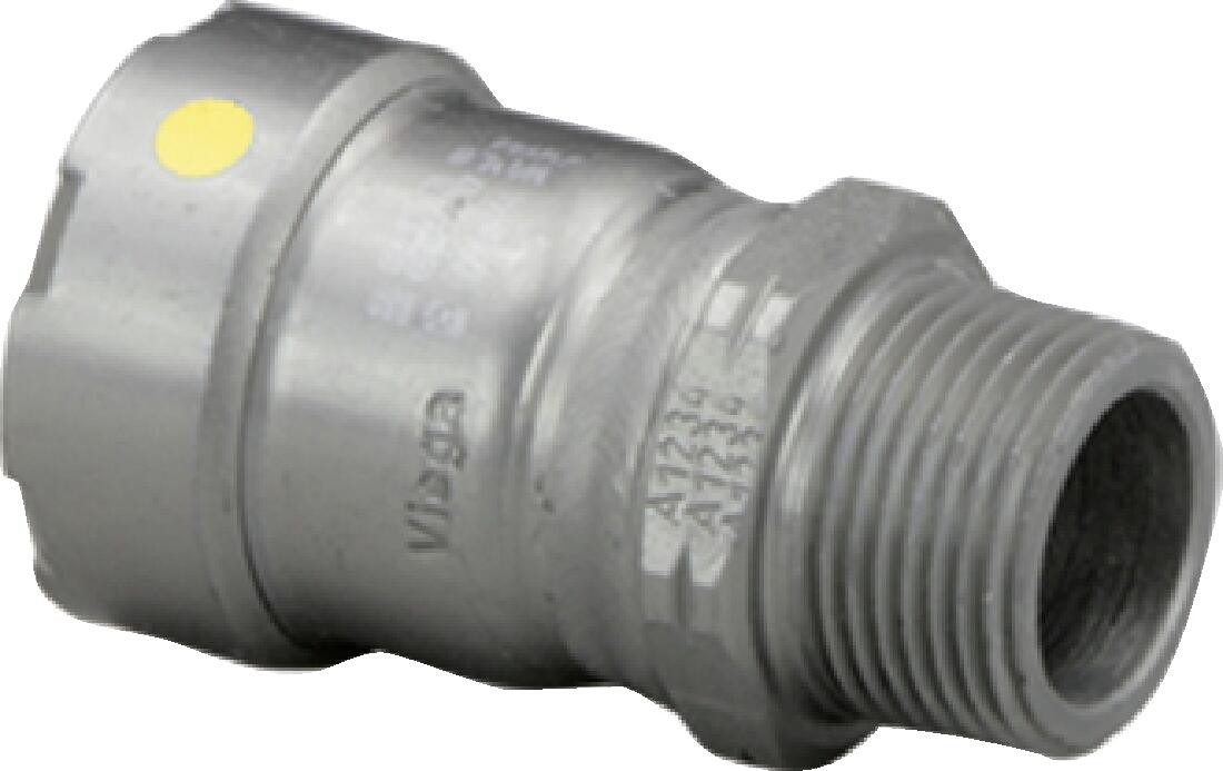 Viega Megapressg Adapter Carbon Steel Zinc – Nickel Coating Mpt: 11/2 – 11/2 | Viega MegaPressG System (SKU: 25121)