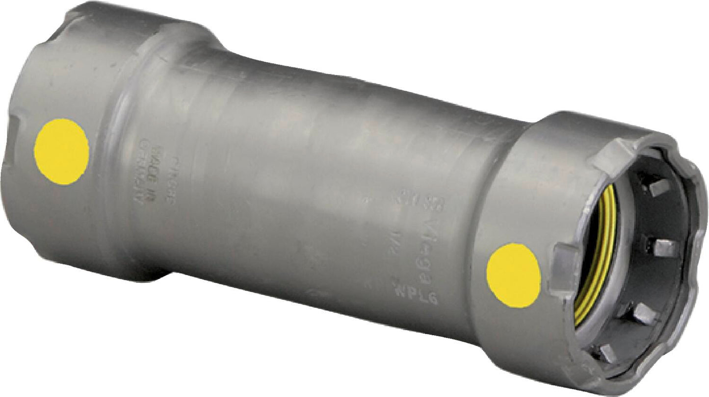 Viega Megapressg Extended Coupling Carbon Steel Zinc – Nickel Coating – 1/2" × 1/2" | Viega MegaPressG System (SKU: 25071)