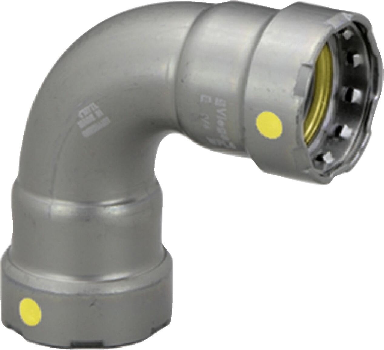 Viega Megapressg 90° Elbow Carbon Steel Zinc – Nickel Coating – 11/2 × 11/2 | Viega MegaPressG System (SKU: 25221)