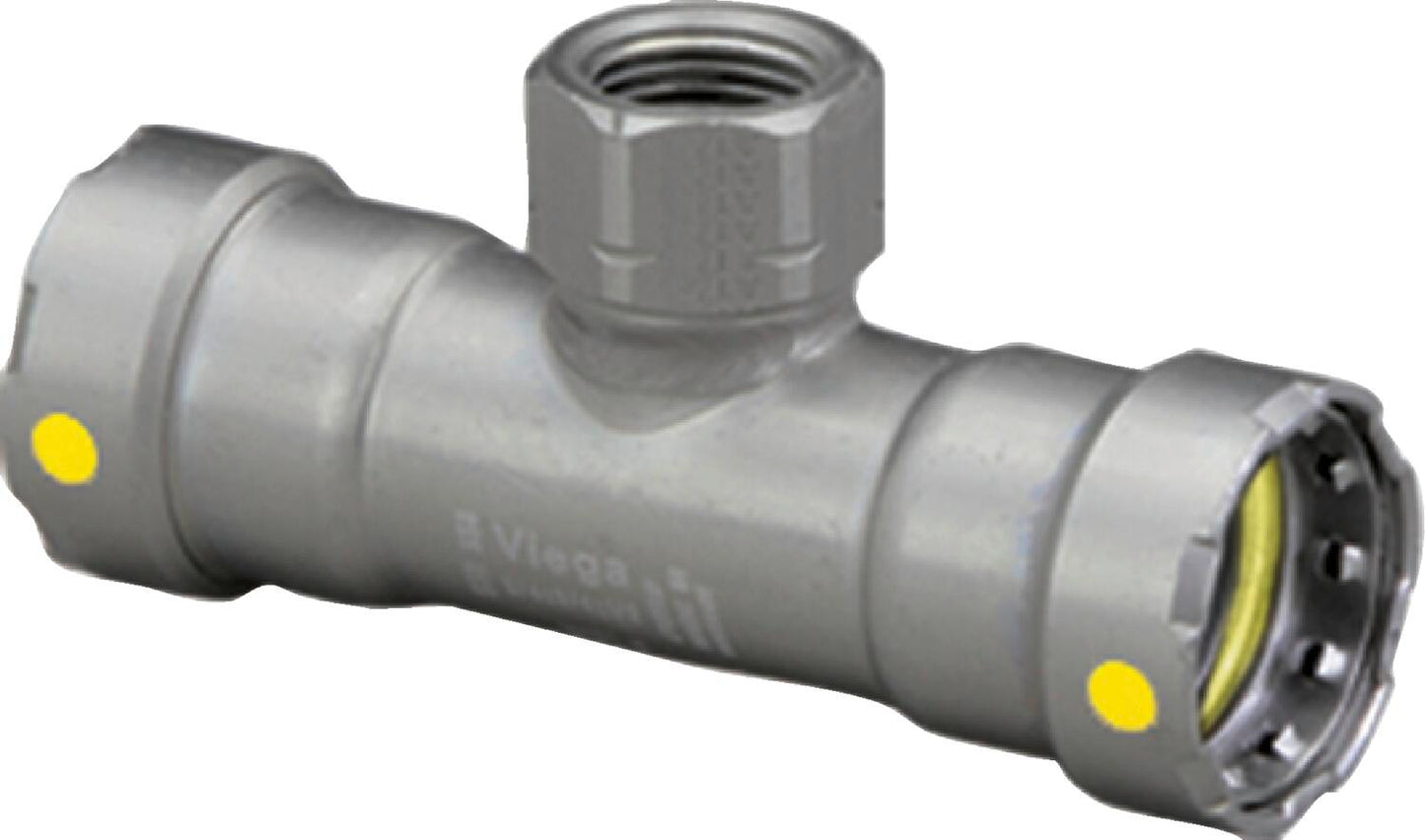 Viega Megapressg Tee Carbon Steel Zinc – Nickel Coating Fpt: 3/4" – 3/4" × 3/4" | Viega MegaPressG System (SKU: 25481)