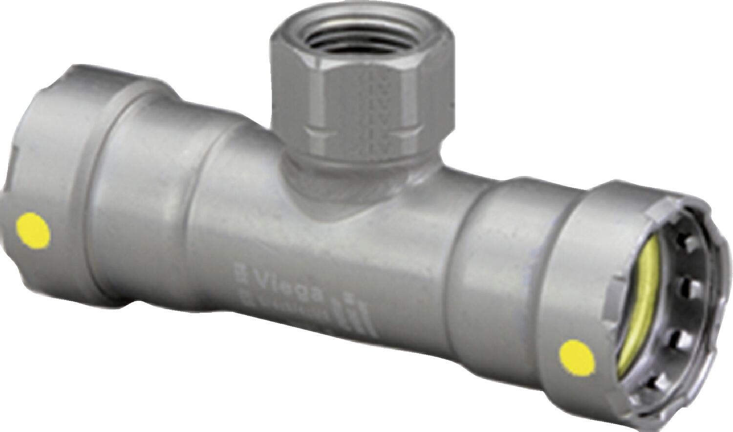 Viega Megapressg Tee Carbon Steel Zinc – Nickel Coating Fpt: 3/4" – 3/4" × 3/4" | Viega MegaPressG System (SKU: 25481)