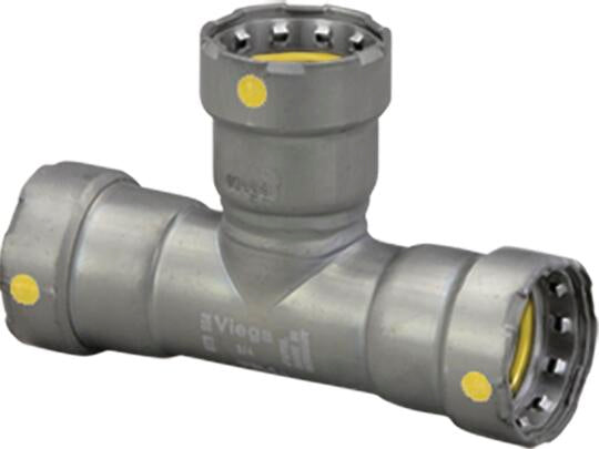 Viega Megapressg Tee Carbon Steel Zinc – Nickel Coating – 1/2" × 1/2" × 1/2" | Viega MegaPressG System (SKU: 25301)