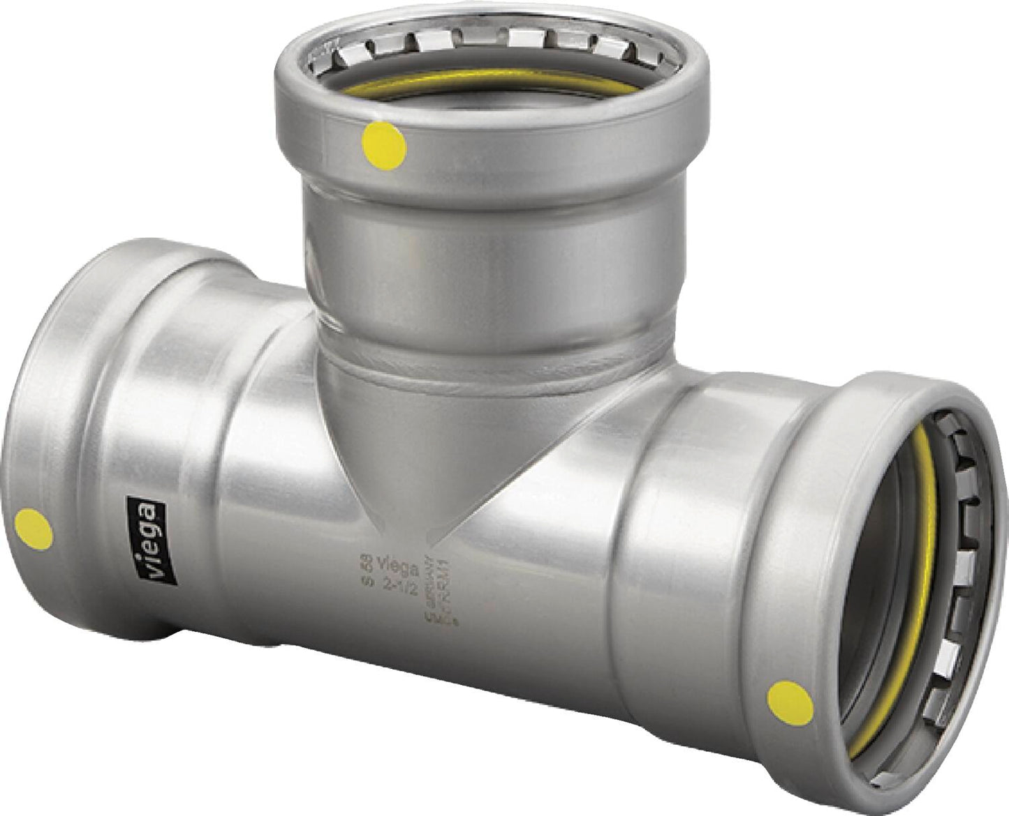 Viega Megapressg Tee Carbon Steel Zinc – Nickel Coating – 21/2 × 21/2 × 21/2 | Viega MegaPressG System (SKU: 28660)