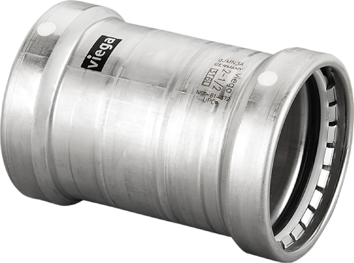 Viega Megapress Slip Coupling 316 Stainless Steel – 21/2 × 21/2 | Viega MegaPress System (SKU: 98360)