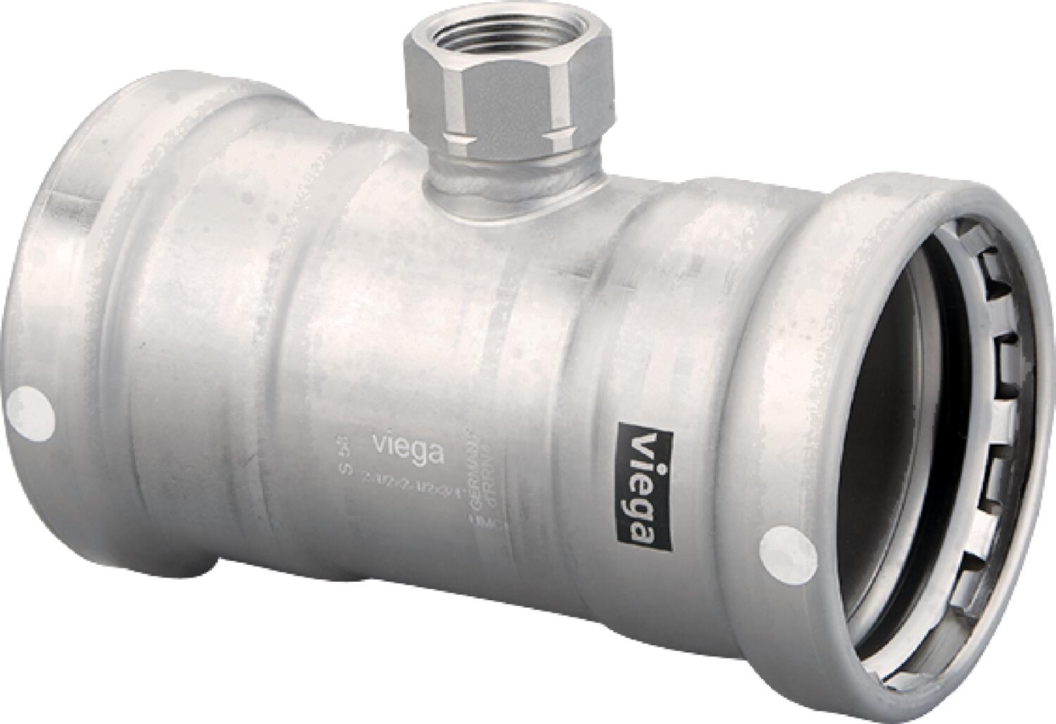 Viega Megapress Tee 316 Stainless Steel Fpt: 3/4" – 4 × 4 | Viega MegaPress System (SKU: 98430)