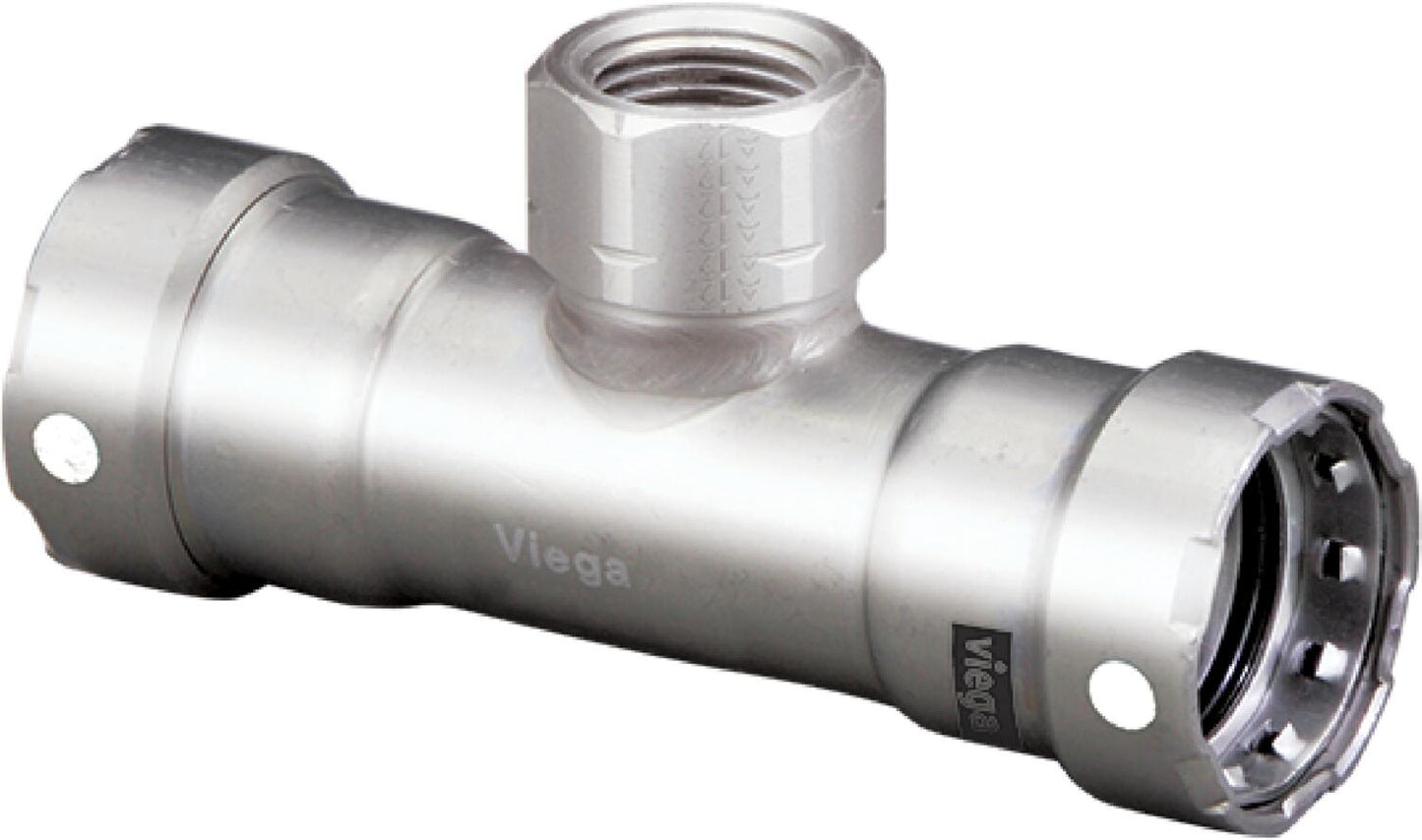 Viega Megapress Tee 316 Stainless Steel Fpt: 1 – 11/2 × 11/2 | Viega MegaPress System (SKU: 91890)