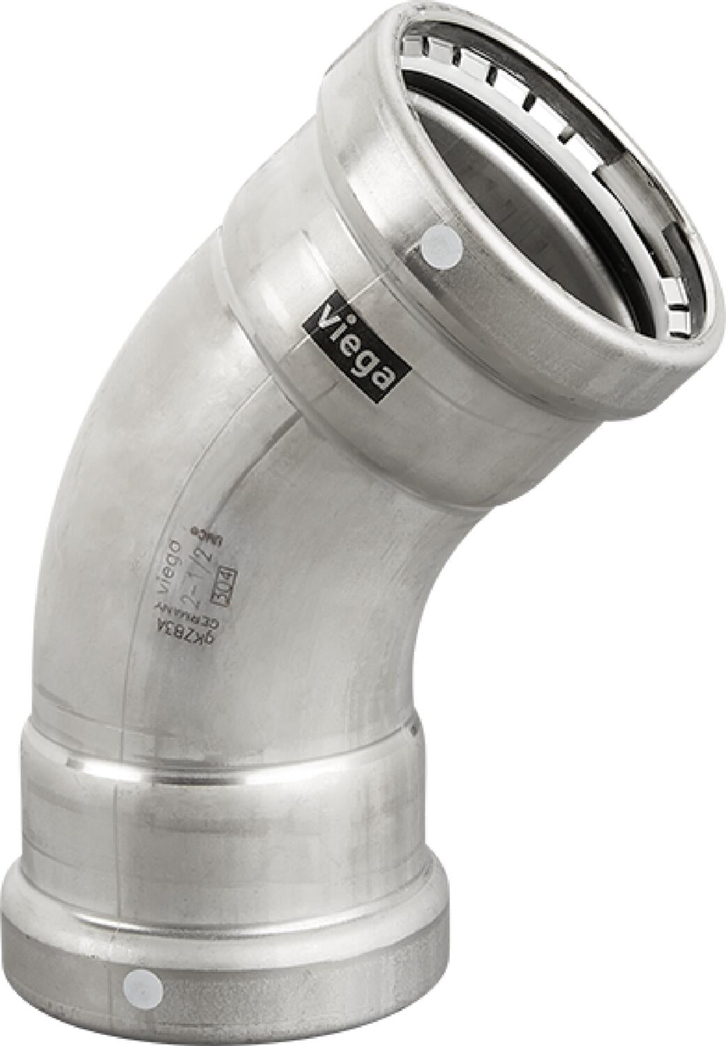 Viega Megapress 45° Elbow 316 Stainless Steel – 3 × 3 | Viega MegaPress System (SKU: 98515)