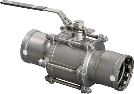 Viega Megapress 316 3 – Piece Ball Valve 316 Stainless Steel – 21/2 × 21/2 | Viega MegaPress System (SKU: 86930)