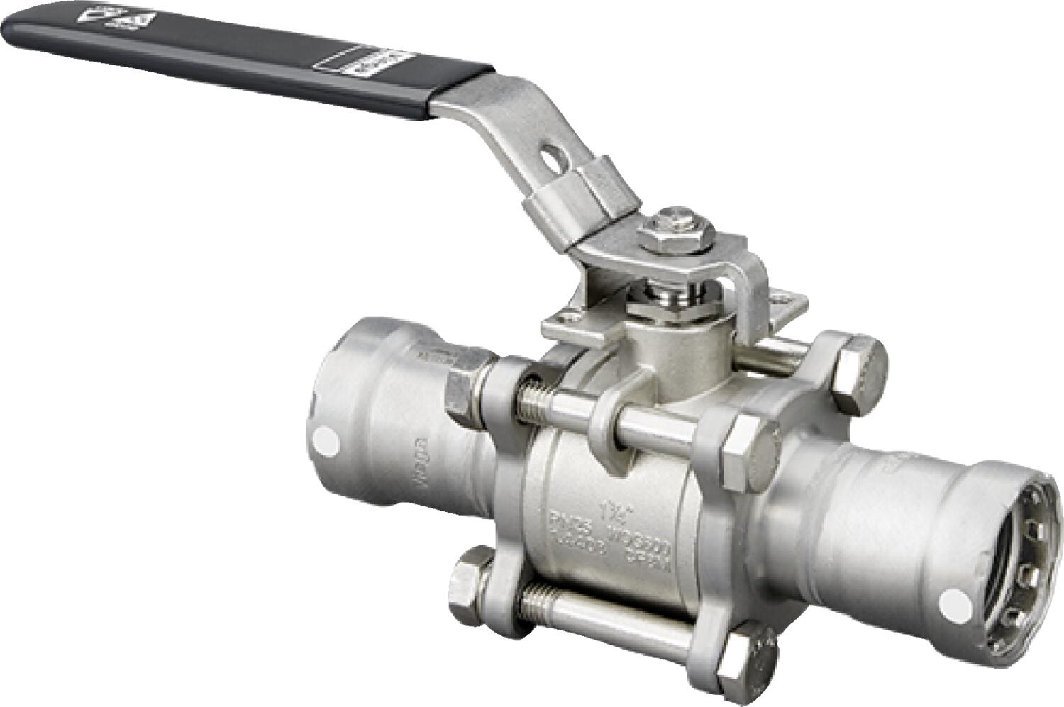 Viega Megapress 316 3 – Piece Ball Valve 316 Stainless Steel – 11/2 × 11/2 | Viega MegaPress System (SKU: 86920)