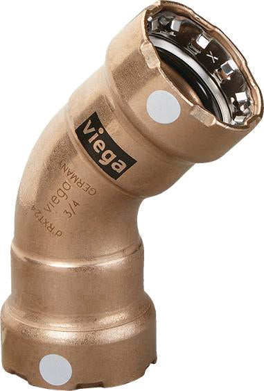 Viega Megapress 45° Elbow Cunife 90/10" – 3/4" × 3/4" | Viega SeaPress System (SKU: 88095)