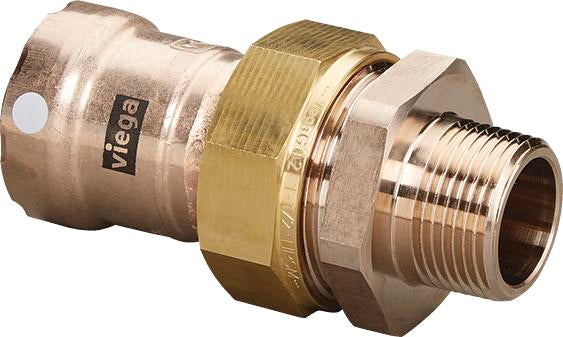 Viega Megapress Union Cunife 90/10" Mpt: 3/4" – 3/4" | Viega SeaPress System (SKU: 88655)