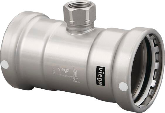 Viega Megapress Tee Carbon Steel Zinc – Nickel Coating Fpt: 3/4" – 3 × 3 | Viega MegaPress System (SKU: 26630)