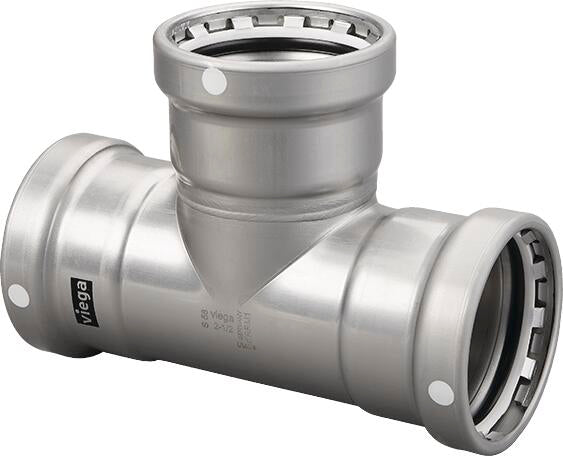 Viega Megapress Tee Carbon Steel Zinc – Nickel Coating – 3 × 3 × 21/2 | Viega MegaPress System (SKU: 26600)