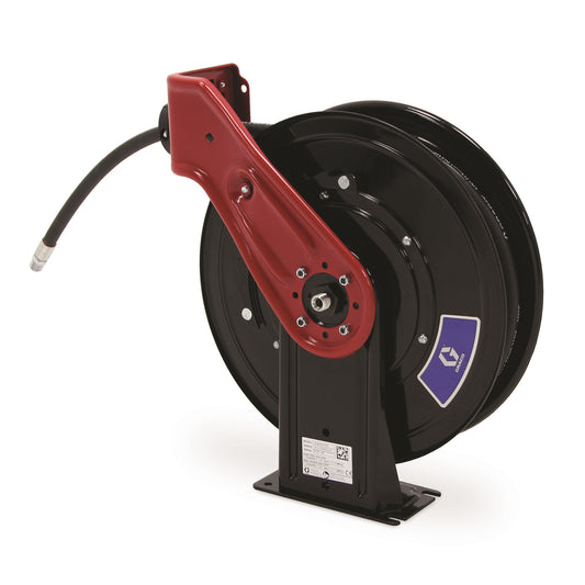 GRACO SDX™ 20 Grease Hose Reel, 3/8 in (10 mm) Inlet, 3/8 in X 50 ft (10 mm X 15 m) Hose, NPT, Overhead Mount, Red (Part No. SDH55C)