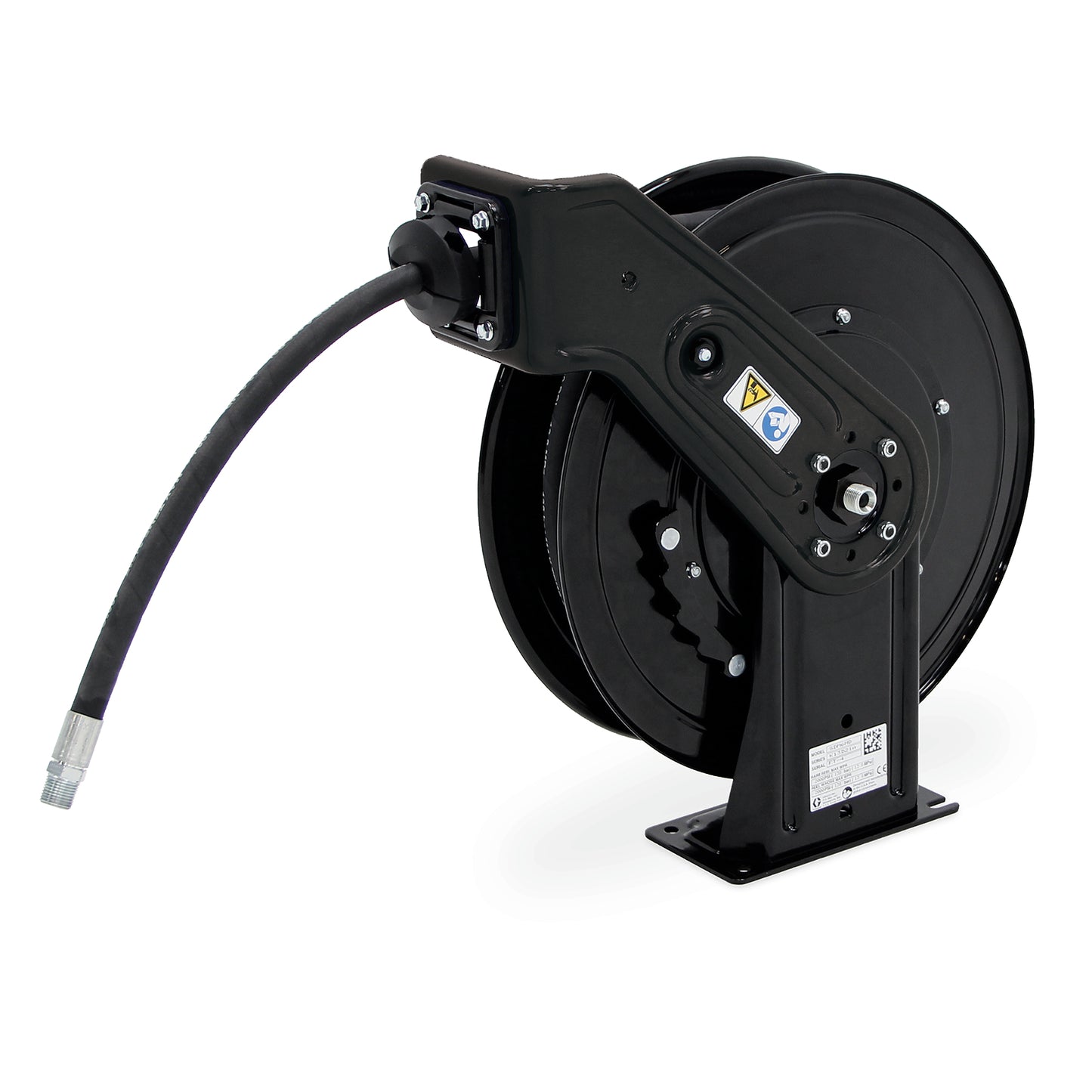 GRACO SDX™ 10 Grease Hose Reel, 3/8 in (10 mm) Inlet, 3/8 in X 35 ft (10 mm X 11 m) Hose, NPT, Overhead Mount, Black (Part No. SDH23D)