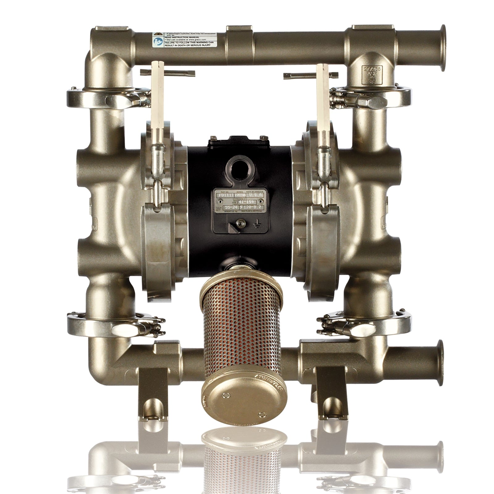 GRACO SaniForce 1590, 1.5" FG SST Pneumatic Diaphragm Pump, AL Center, SS Seats, CW Balls, SP Diaphragms (Part No. FA2232)