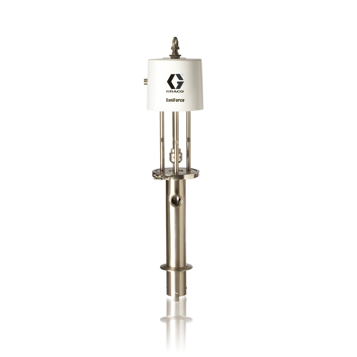 GRACO 5:1 Ratio SaniForce Double Ball Stubby Piston Pump with 4 in Tri-Clamp Inlet (Part No. 24F197)