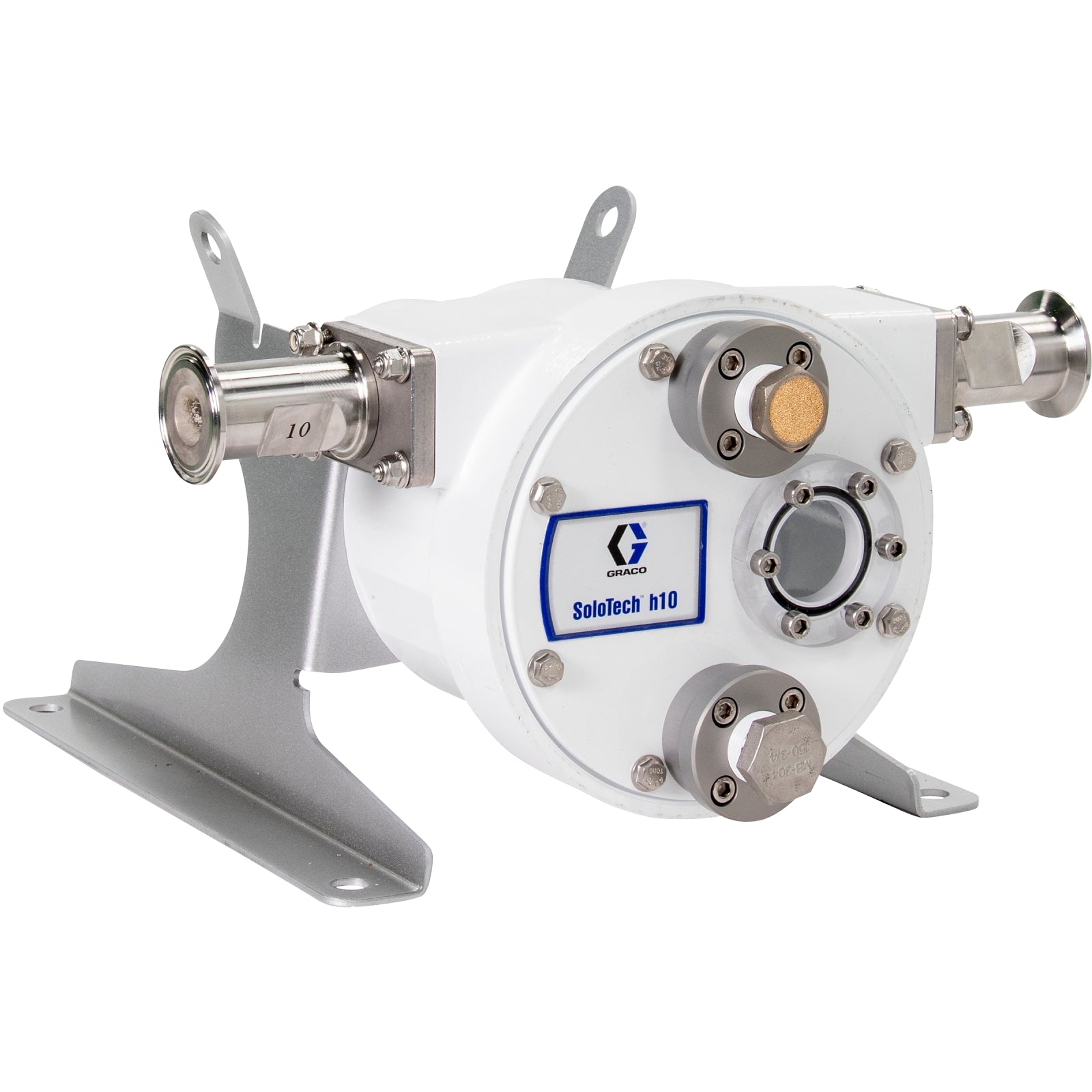 GRACO SoloTech™ h10 Peristaltic Pump, No Motor or Gear Reducer, FDA Nitrile Hose, SST Sanitary Clamp Barb (Part No. 19D111)
