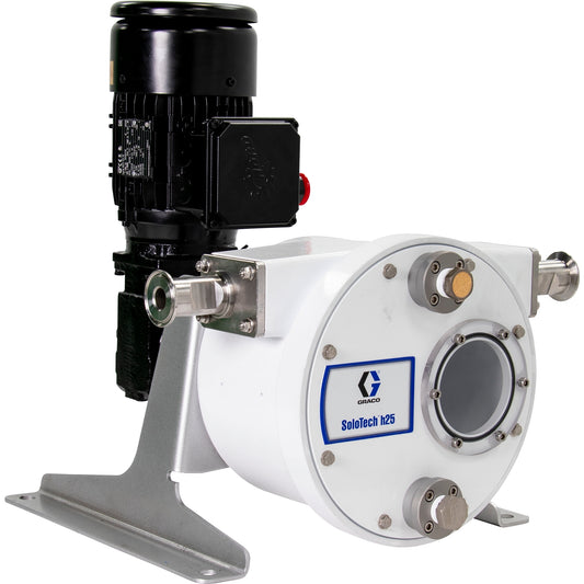 GRACO SoloTech™ h25 Peristaltic Pump, Low-speed gear reducer no motor, IEC, FDA Nitrile Hose, SST Sanitary Clamp Barb (Part No. 19C727)