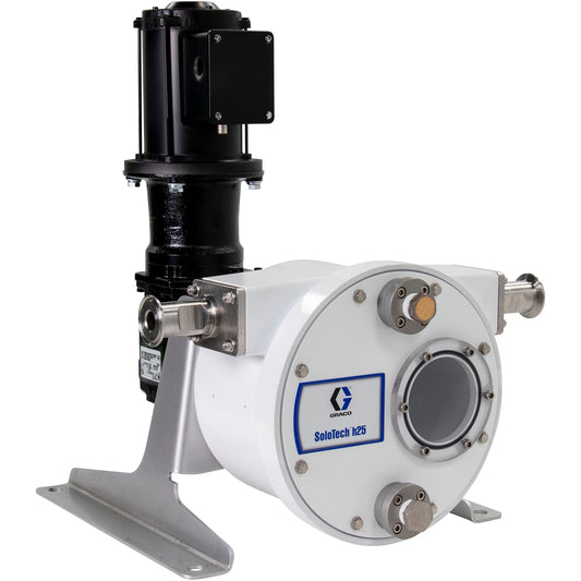 GRACO SoloTech™ h25 Peristaltic Pump, 1 hp BLDC Motor with Gear Reducer, .142–5.22 gpm, FDA Nitrile Hose, SST Sanitary Clamp Barb (Part No. 19C726)
